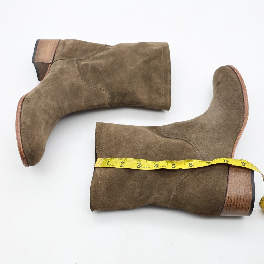 Alberto Fermani Olive Green Suede Women's EU Size 38 Pull On Boots Made in Italy - Picture 6 of 9